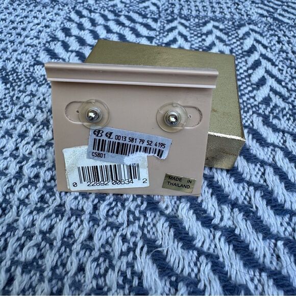 Roman Silver Crystal Stud Earrings - Picture 2 of 2